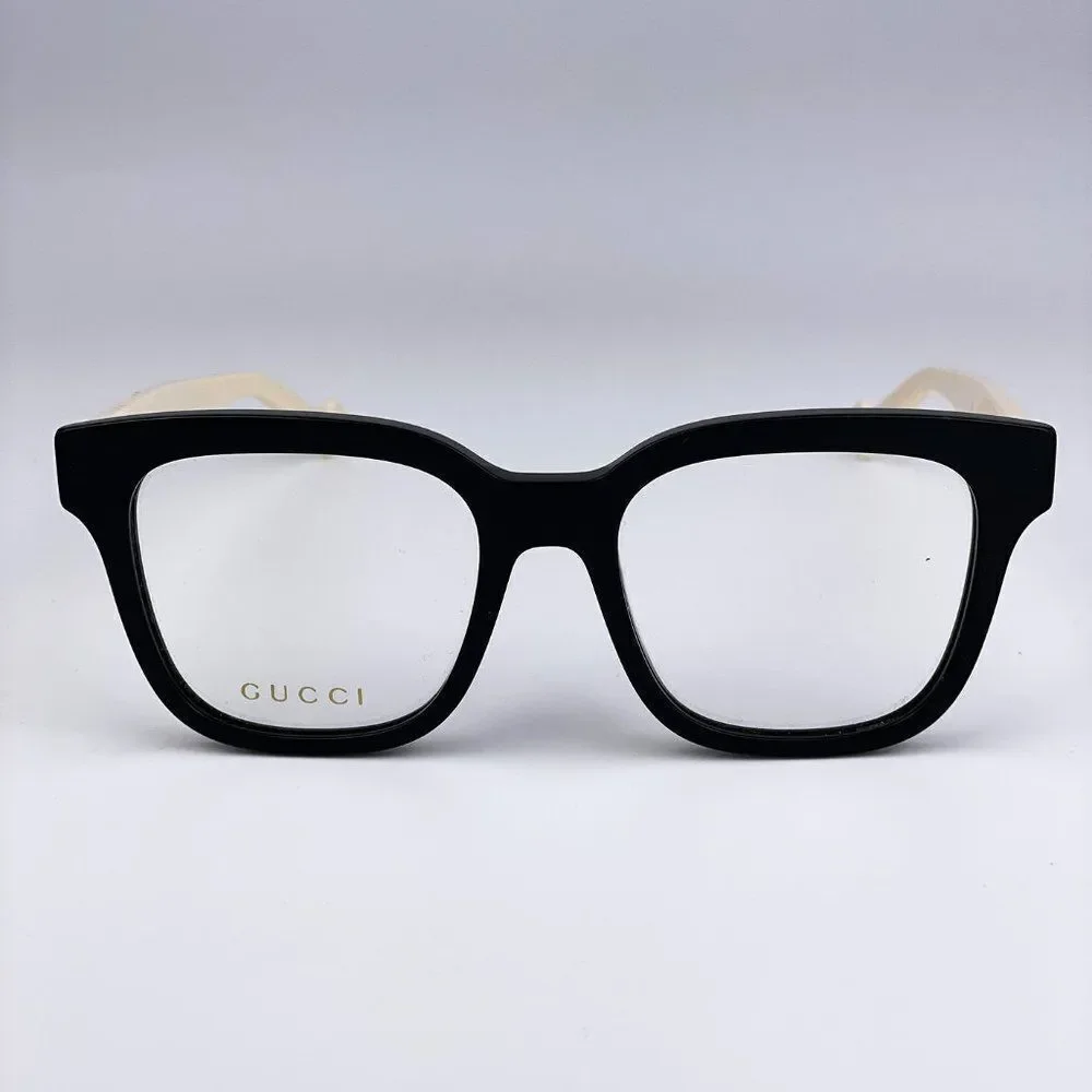 NEW Gucci GG0958O 005 Black White Square Unisex Eyeglasses